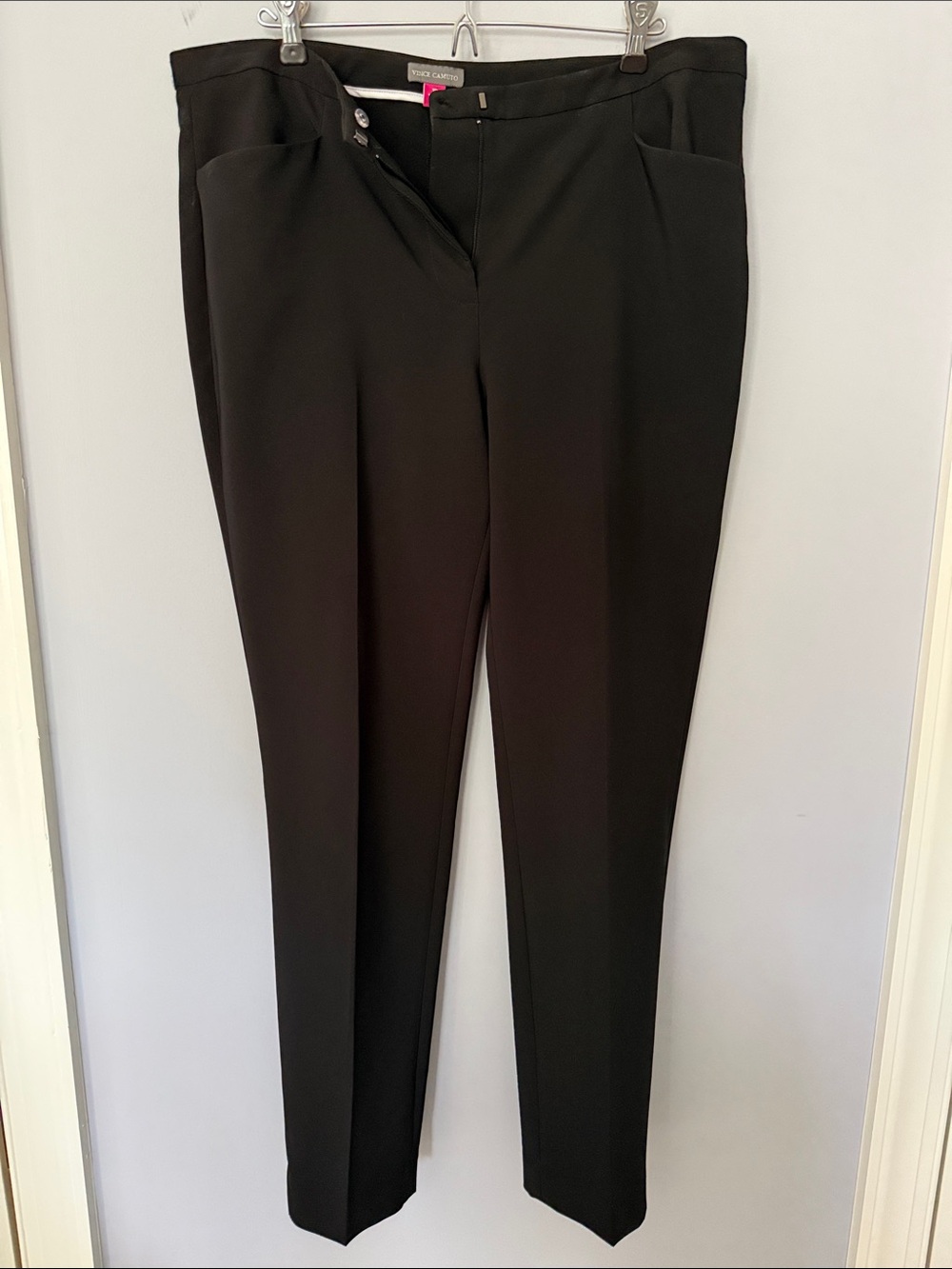 Vince Camuto Black Straight-Leg Trousers